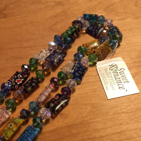 Millefiori glass bead necklace Sweet Romance NEW - Picture 5 of 7